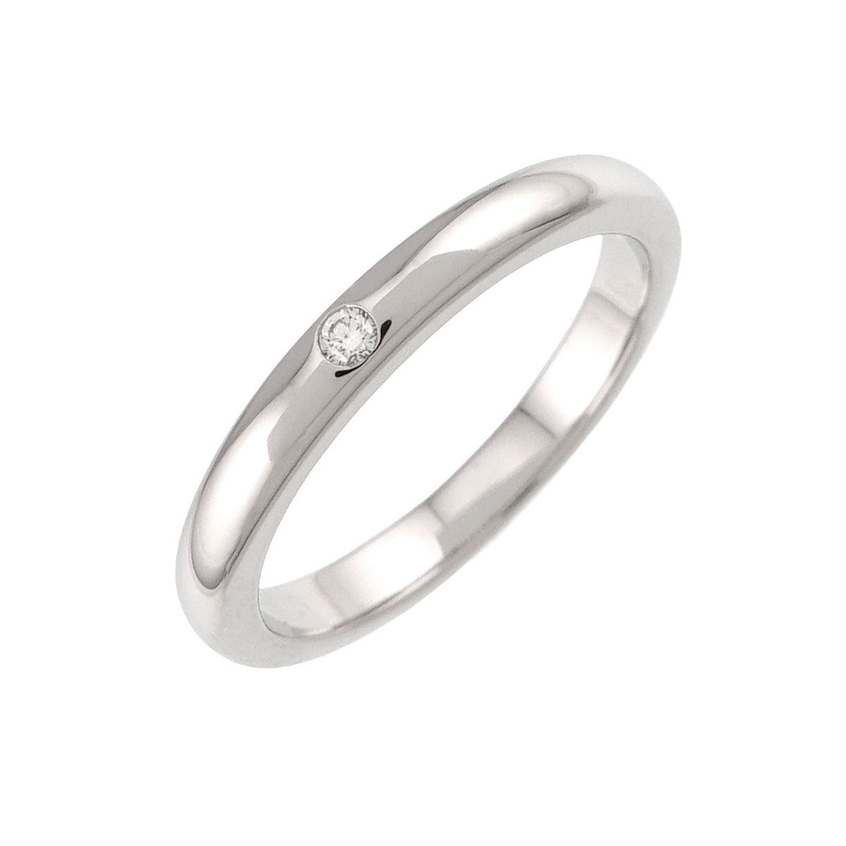 Stacking Band Ring Diamond 1P Platinum Size6(US)