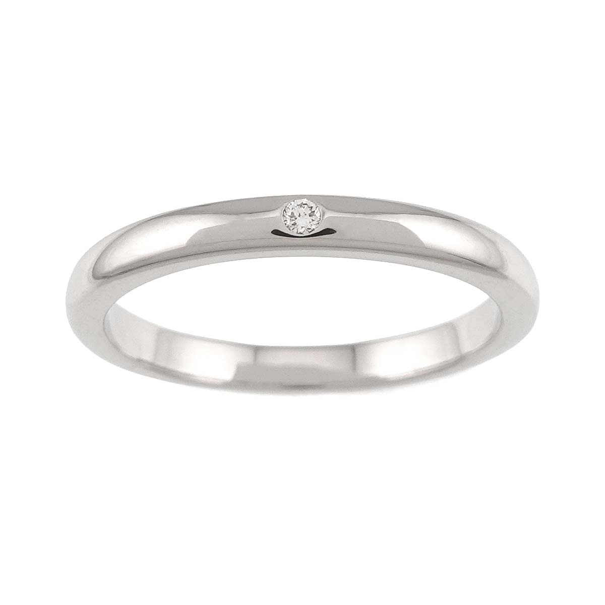 Stacking Band Ring Diamond 1P Pt Size8.25(US)