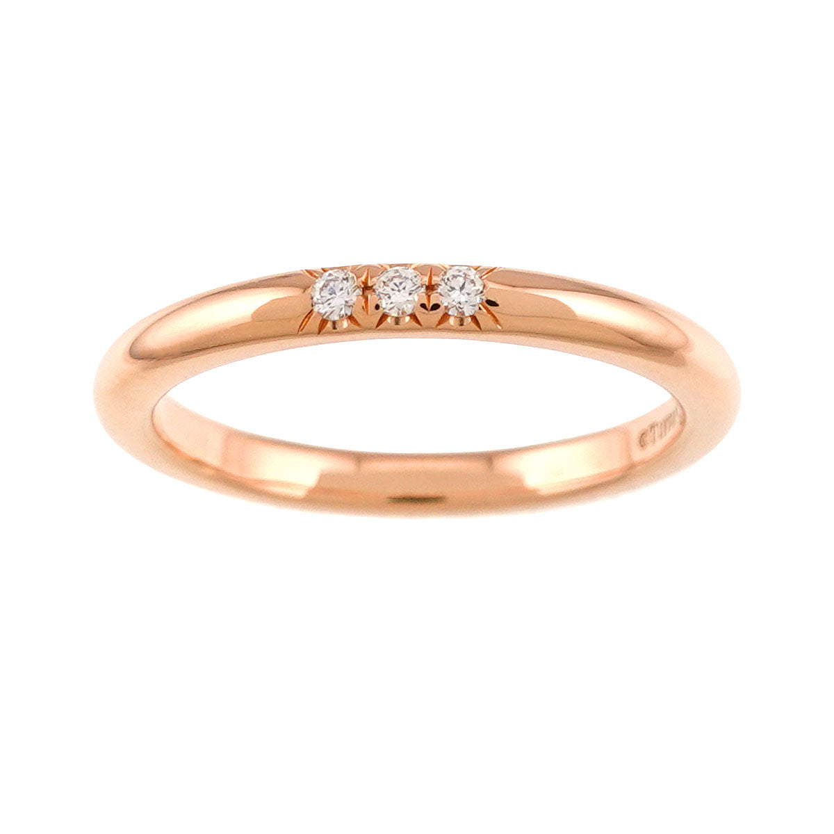 Diamond Ring 18K Pink Gold 750 Size3.75-4(US)