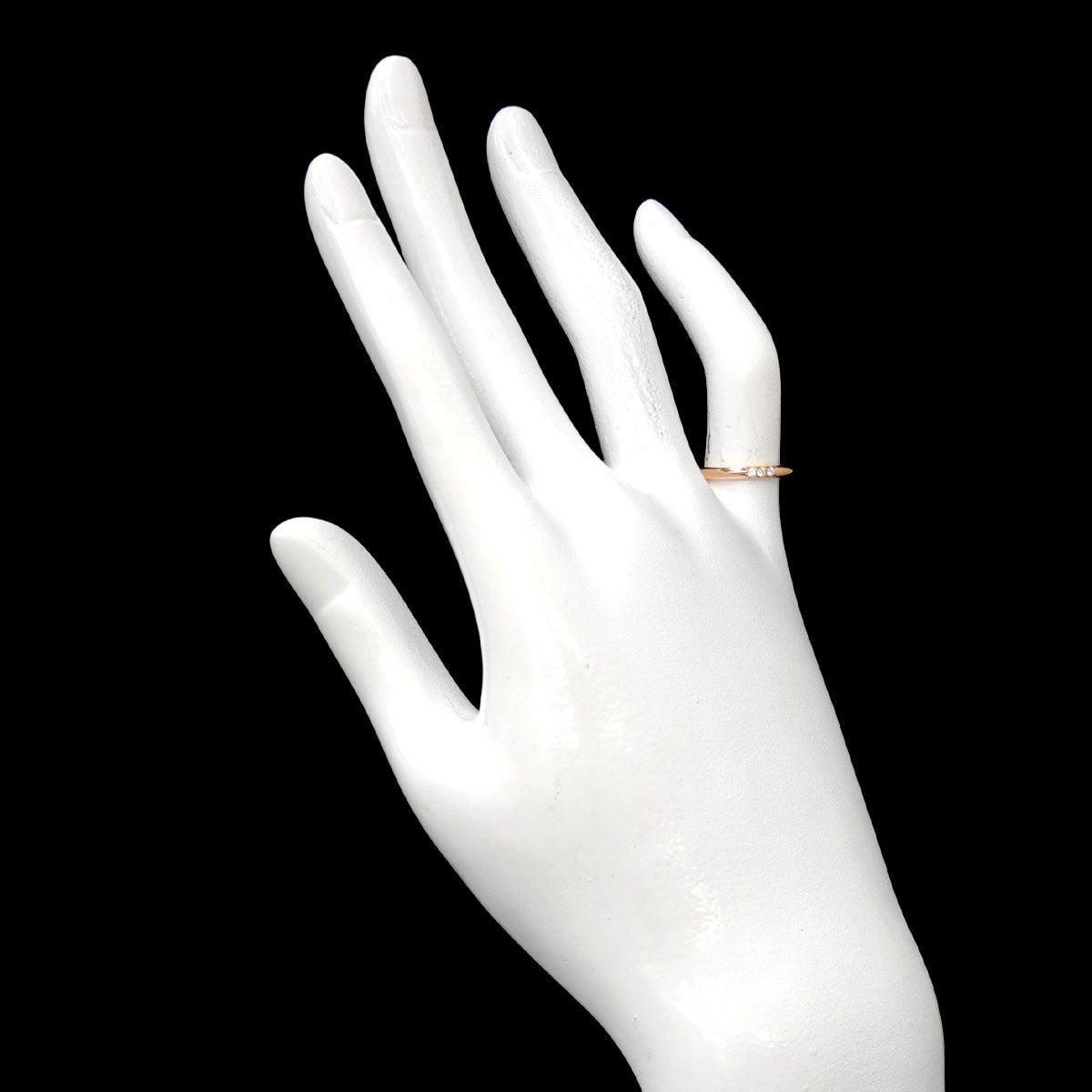 Diamond Ring 18K Pink Gold 750 Size3.75-4(US)