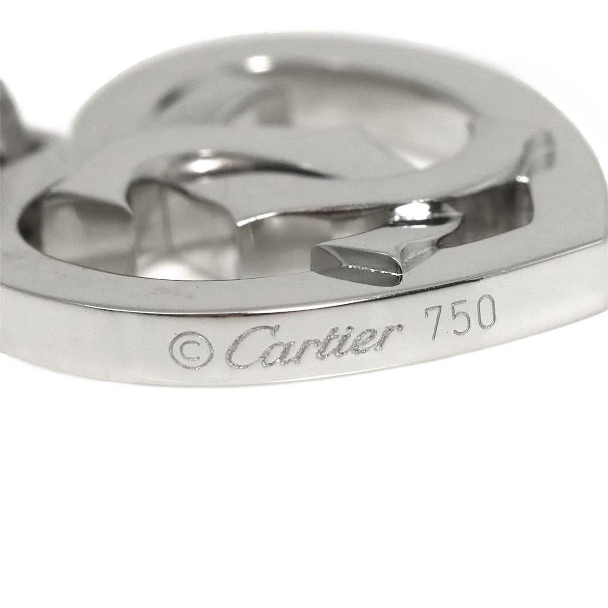 2C Heart Pendant Top Charm 18K White Gold 750