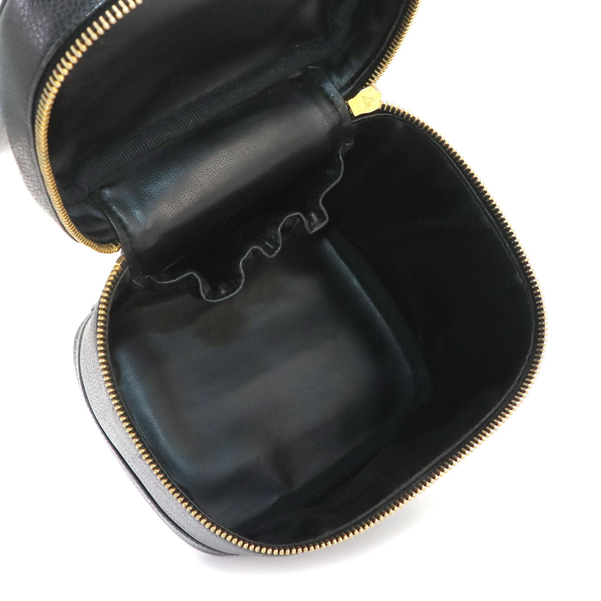 Vanity Hand Bag Leather Black A01998 Coco Logos Vintage Purse