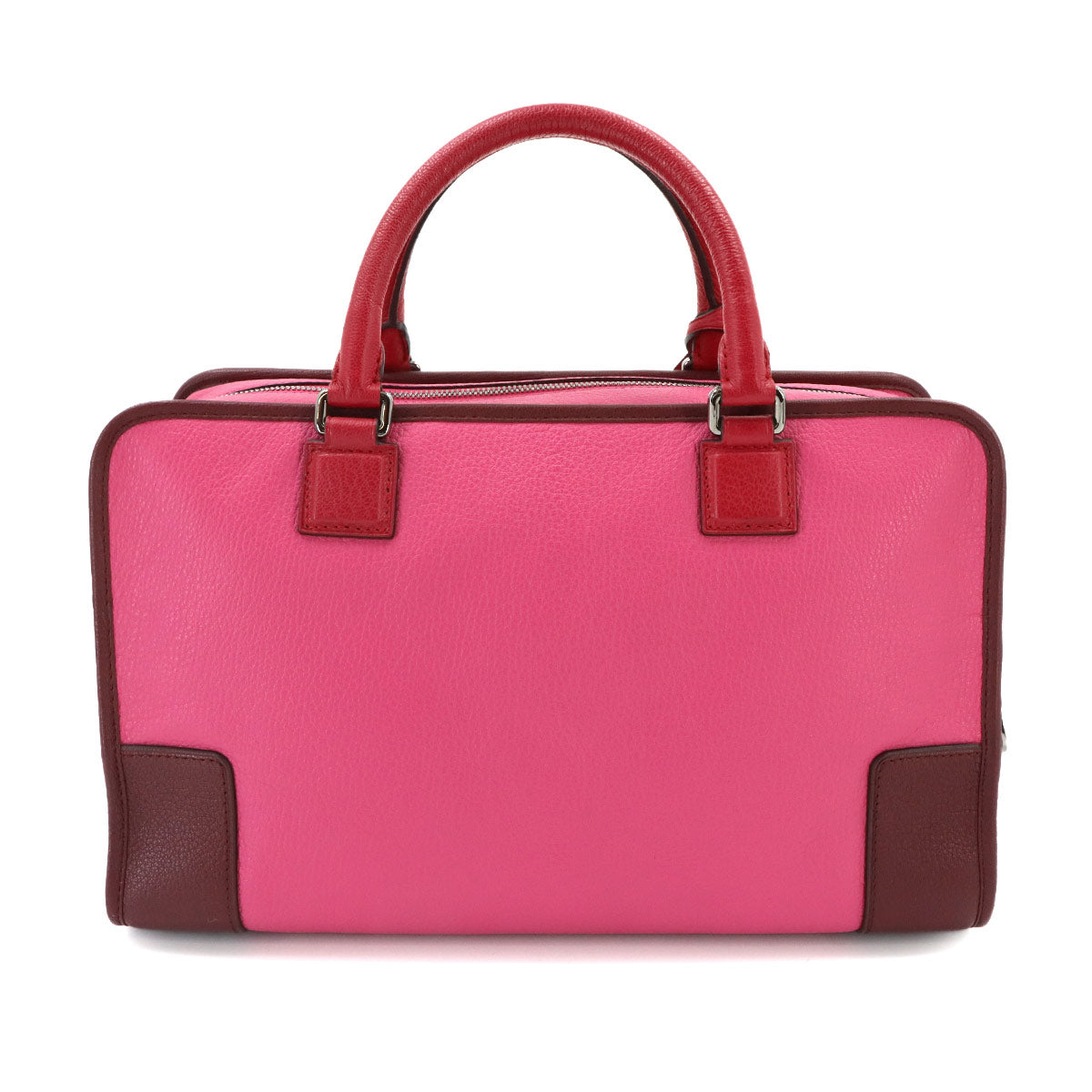 Amazona 36 Hand Bag Leather Pink Bordeaux Red Anagram Purse