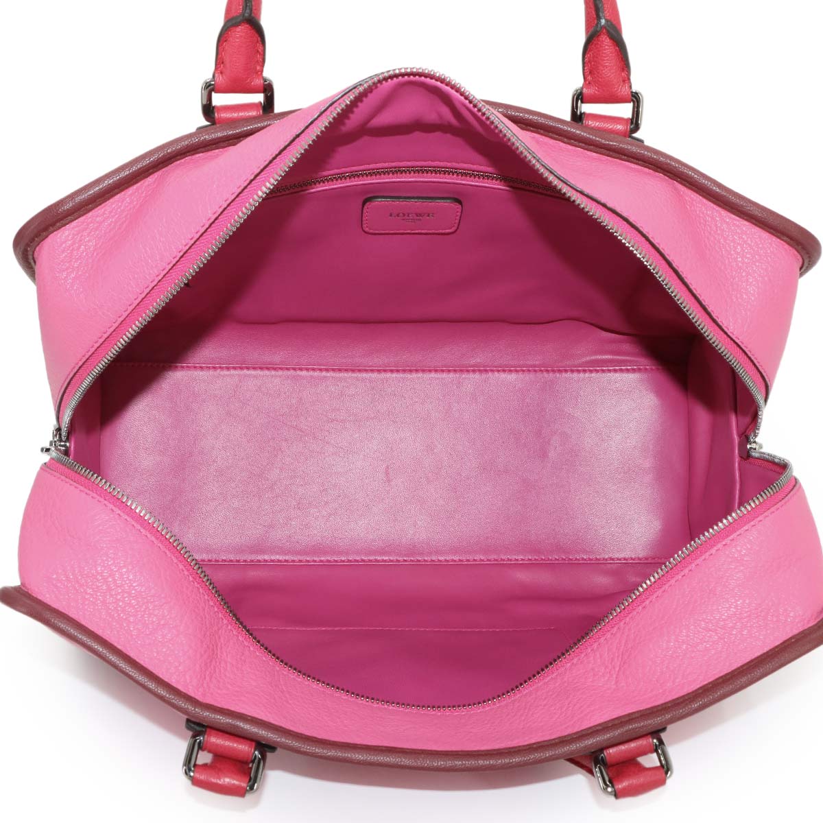 Amazona 36 Hand Bag Leather Pink Bordeaux Red Anagram Purse