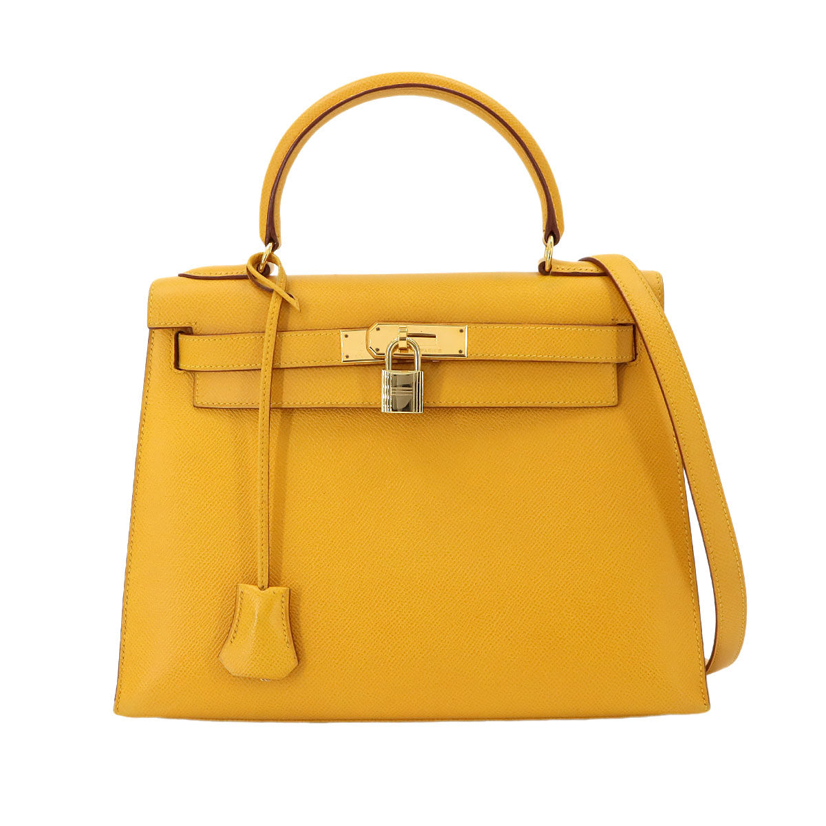 Kelly 28 Couchevel Epsom Jaune 2way Hand Shoulder Bag Purse