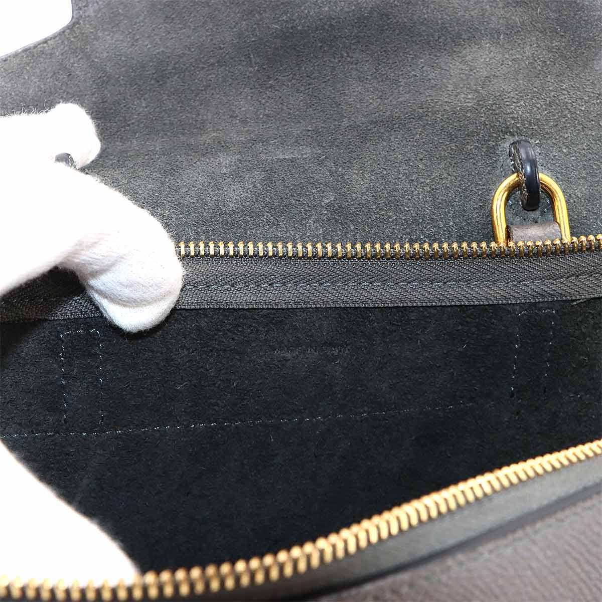 Belt Bag Nano 2way Hand Shoulder Bag Leather Gray 189003