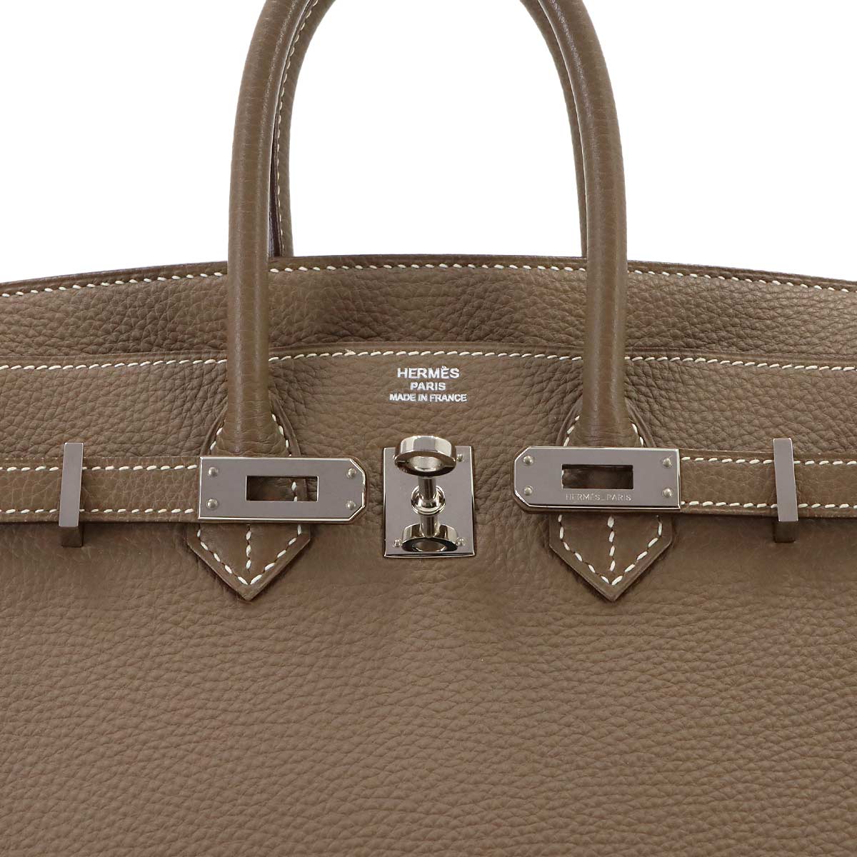 Birkin 25 Togo Leather Etoupe Hand Bag Purse