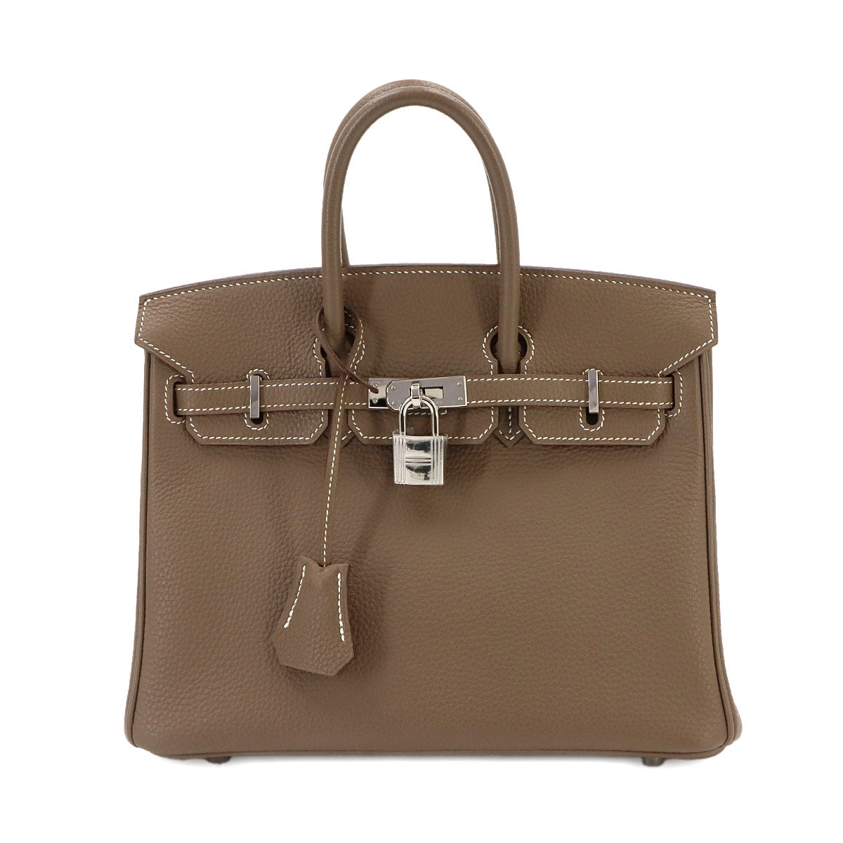 Birkin 25 Togo Leather Etoupe Hand Bag Purse