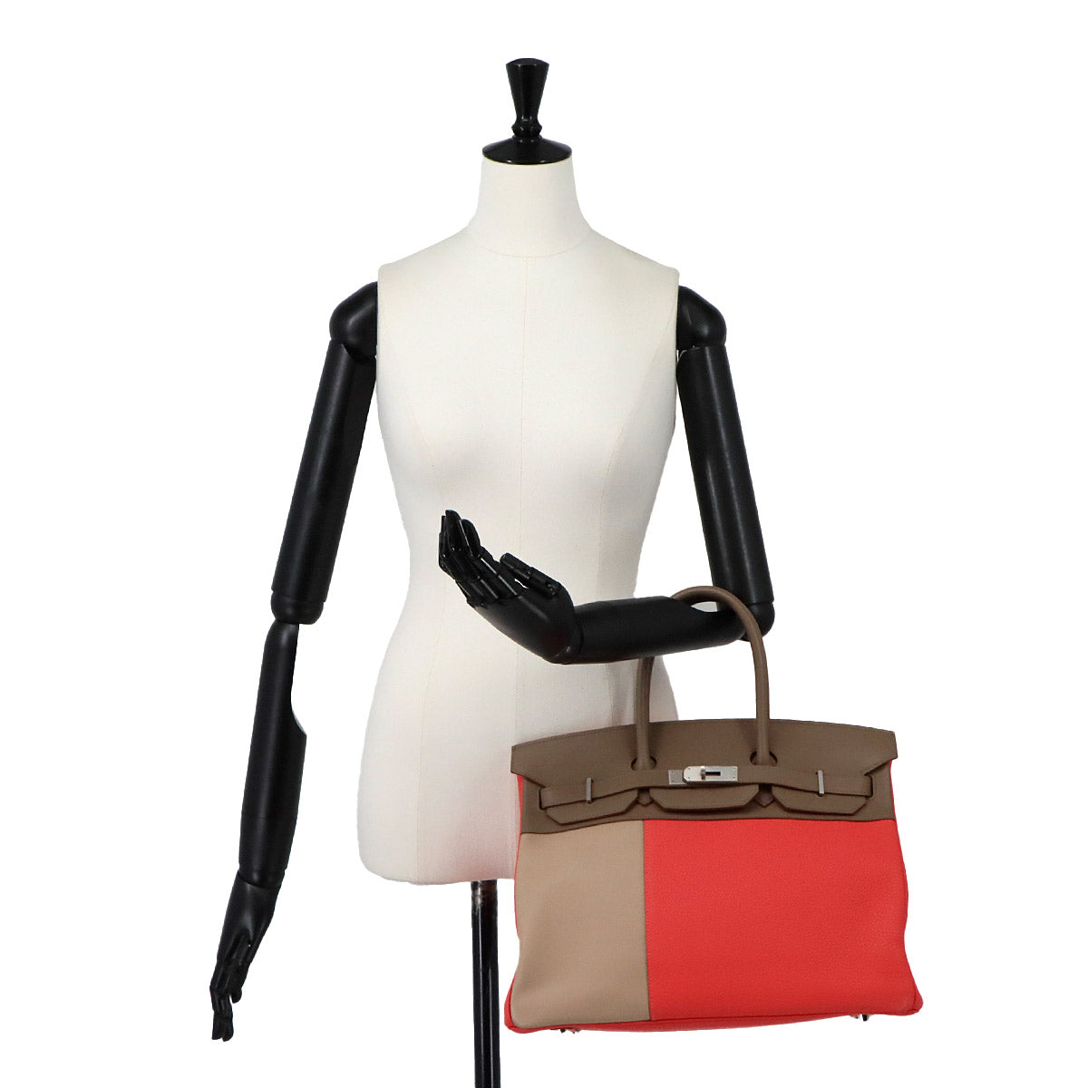 Birkin 35 Casaque Hand Bag Taurillon Clemence Swift Rose Jaipur