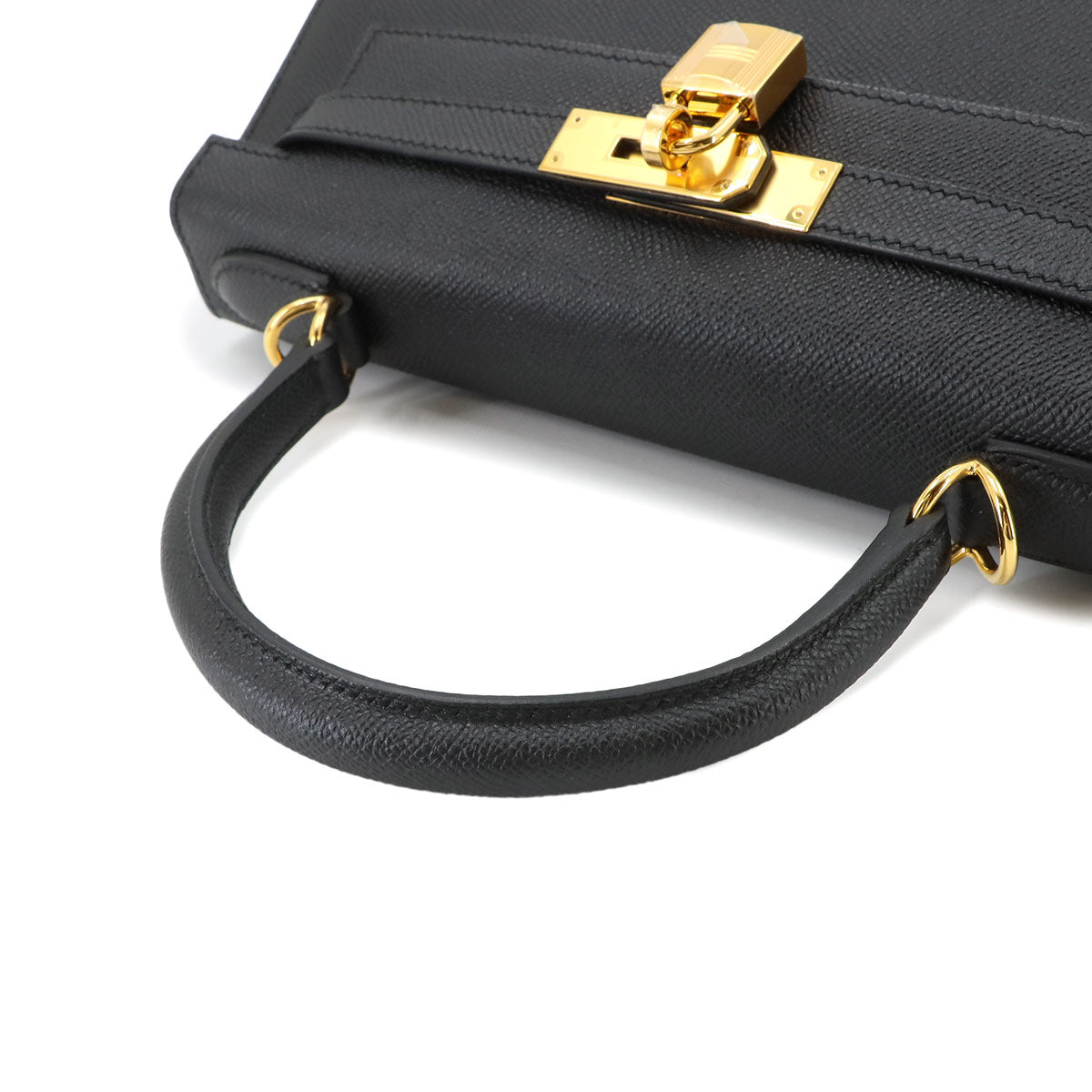 Kelly 28 Veau Epsom Black 2way Hand Shoulder Bag Purse
