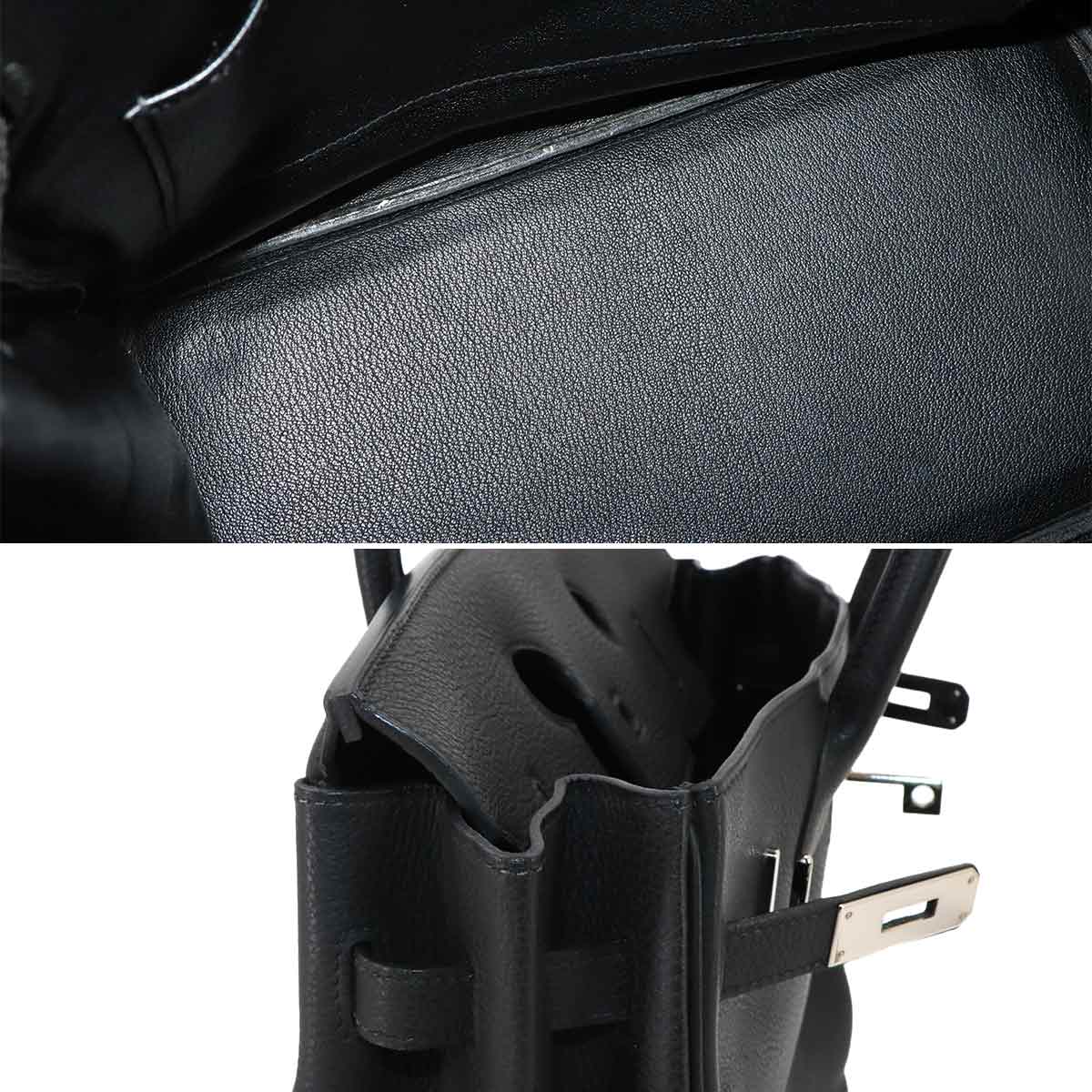 Haut a Courroies 32 Togo Black Hand Bag Purse