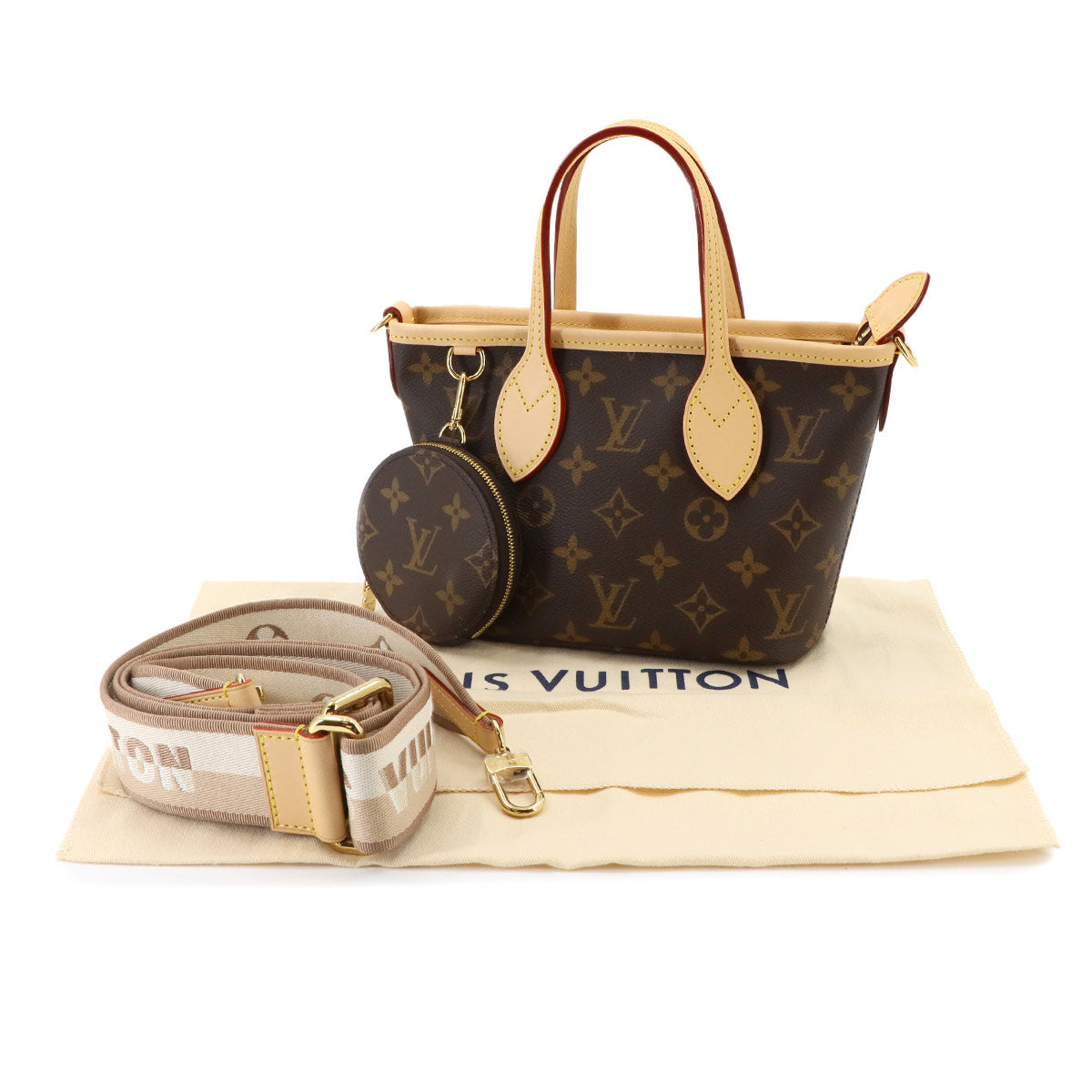 Monogram Neverfull BB Tote Shoulder Bag Brown M46705