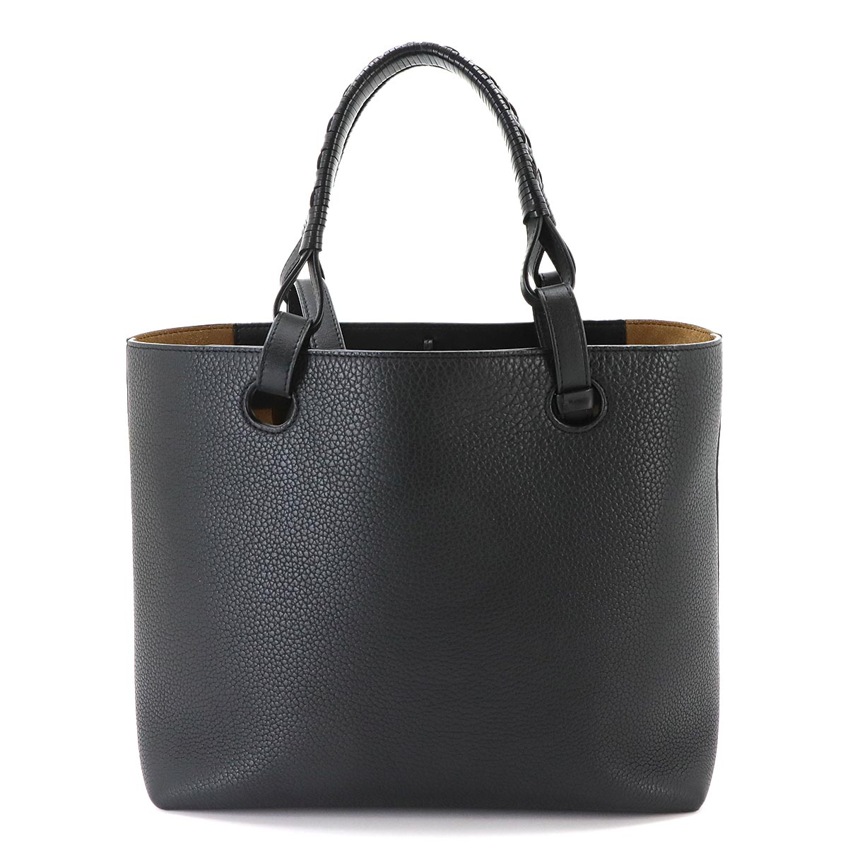 Anagram Small Tote Bag Leather Black Purse