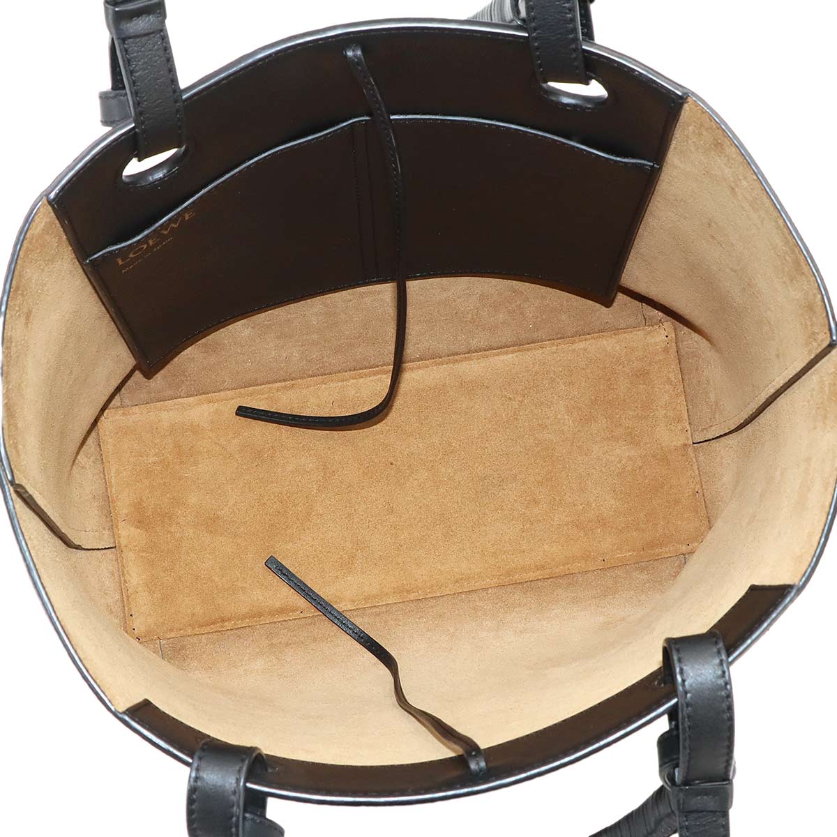 Anagram Small Tote Bag Leather Black Purse