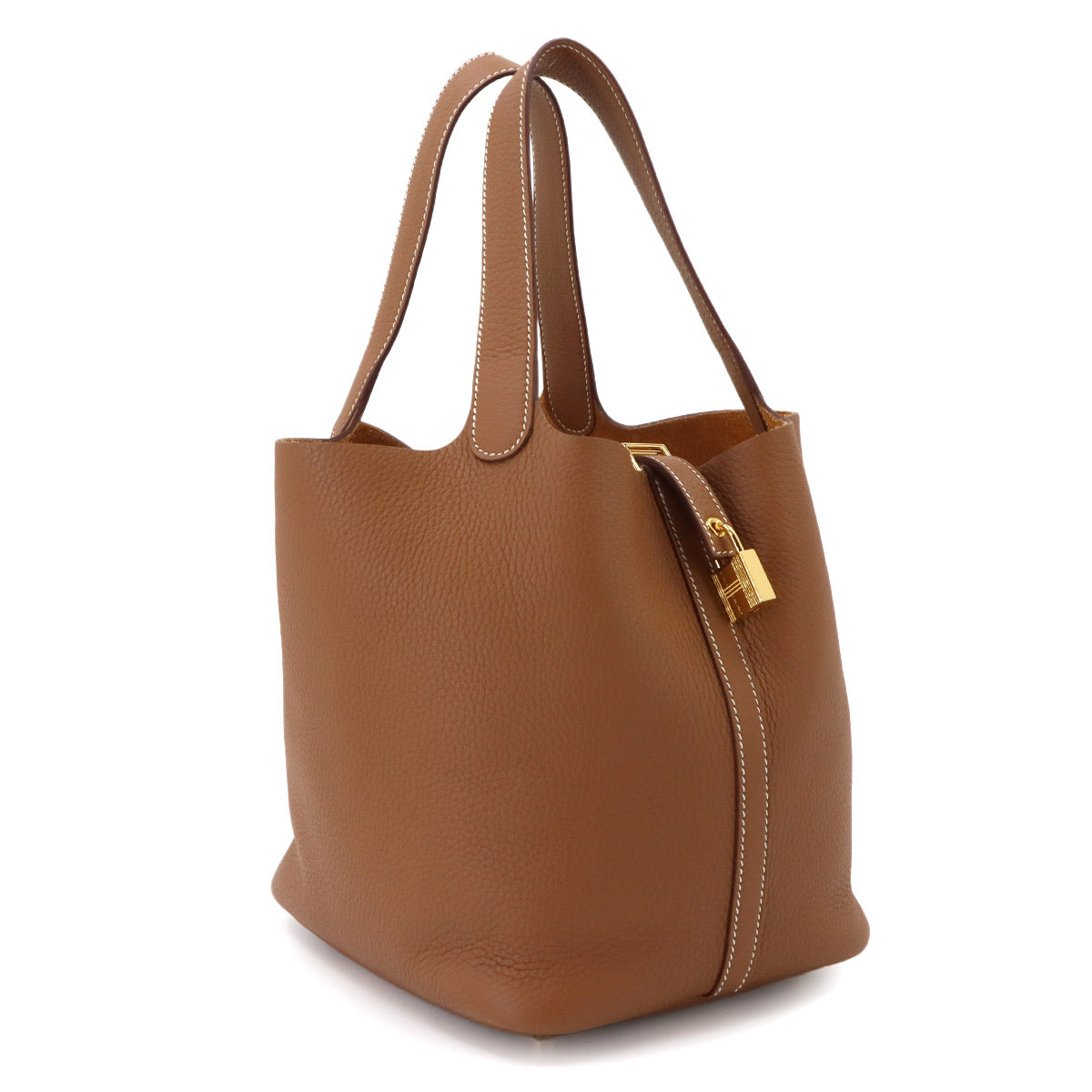Picotin Lock MM Hand Bag Taurillon Clemence Gold Purse