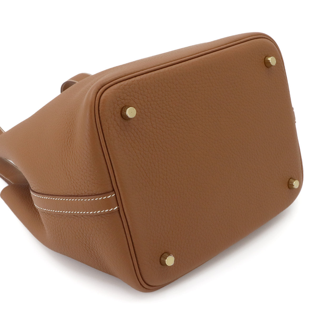 Picotin Lock MM Hand Bag Taurillon Clemence Gold Purse