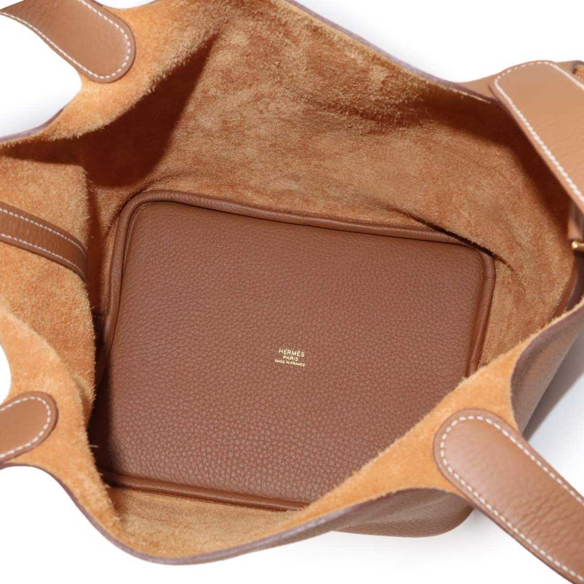 Picotin Lock MM Hand Bag Taurillon Clemence Gold Purse
