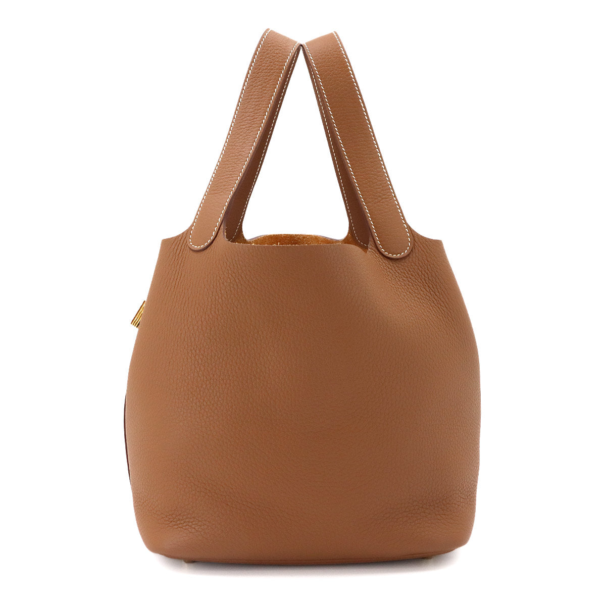 Picotin Lock MM Hand Bag Taurillon Clemence Gold Purse