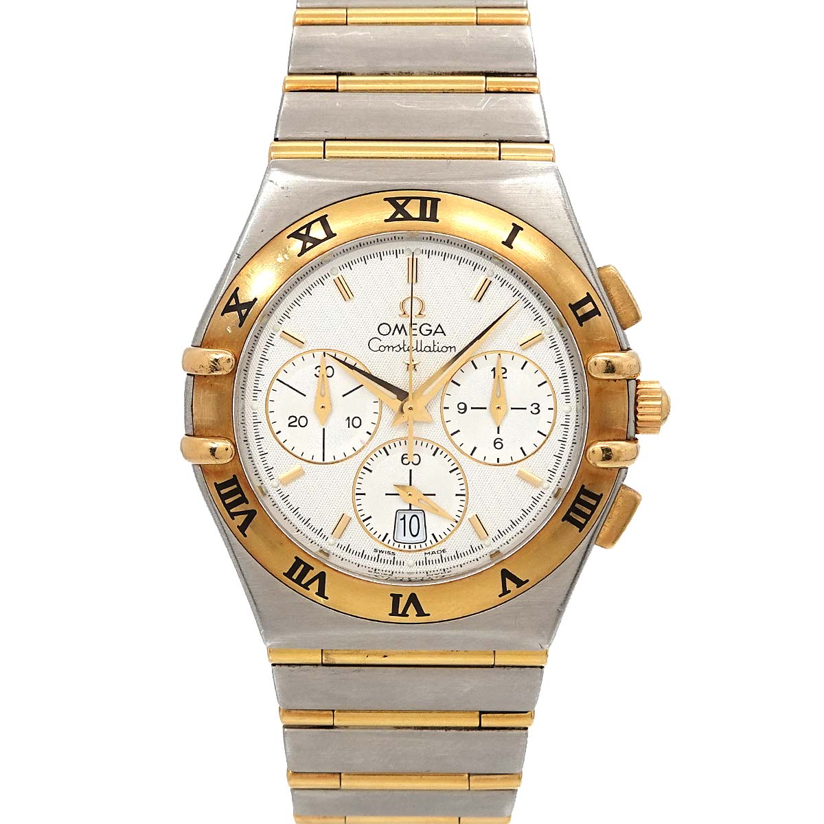 Constellation Chronograph 1242 30 Silver Dial YG Mens Watch