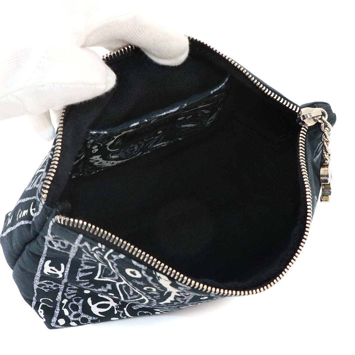Coco Mark Pouch Canvas Black Purse