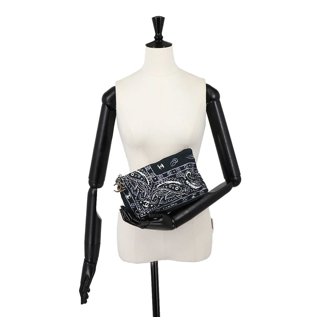 Coco Mark Pouch Canvas Black Purse