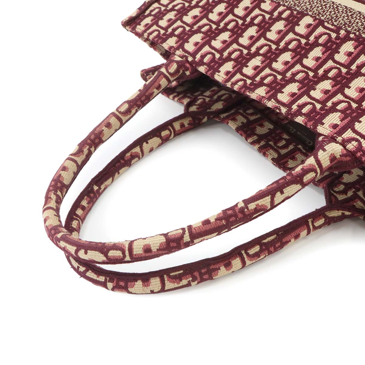 Oblique Book Tote Medium Bag Canvas Bordeaux M1296ZRIW