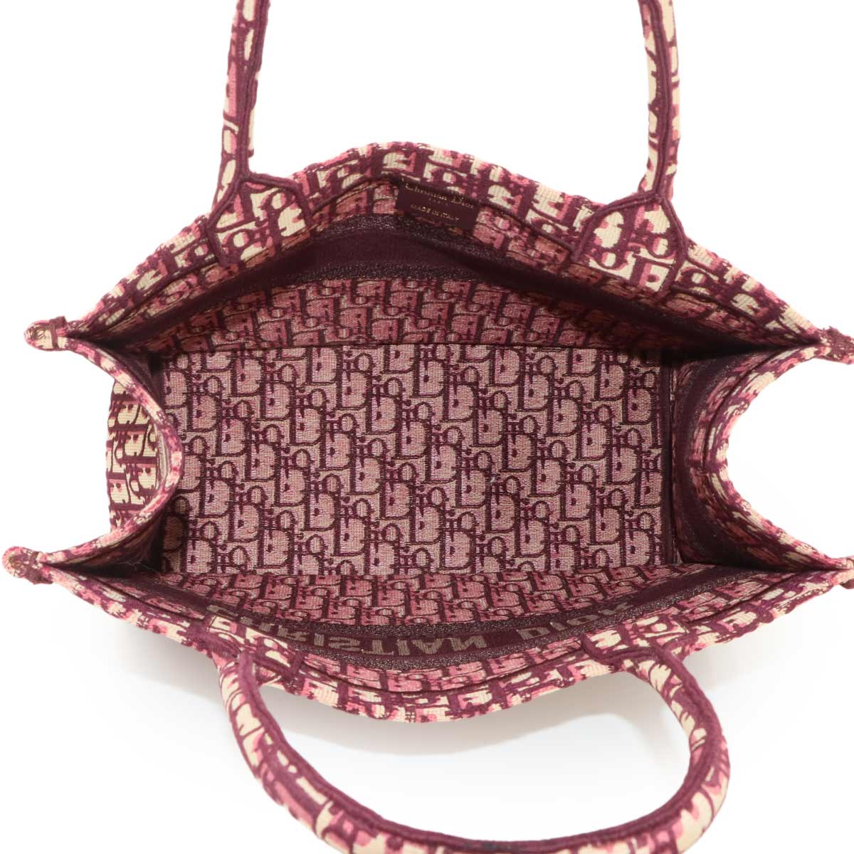 Oblique Book Tote Medium Bag Canvas Bordeaux M1296ZRIW