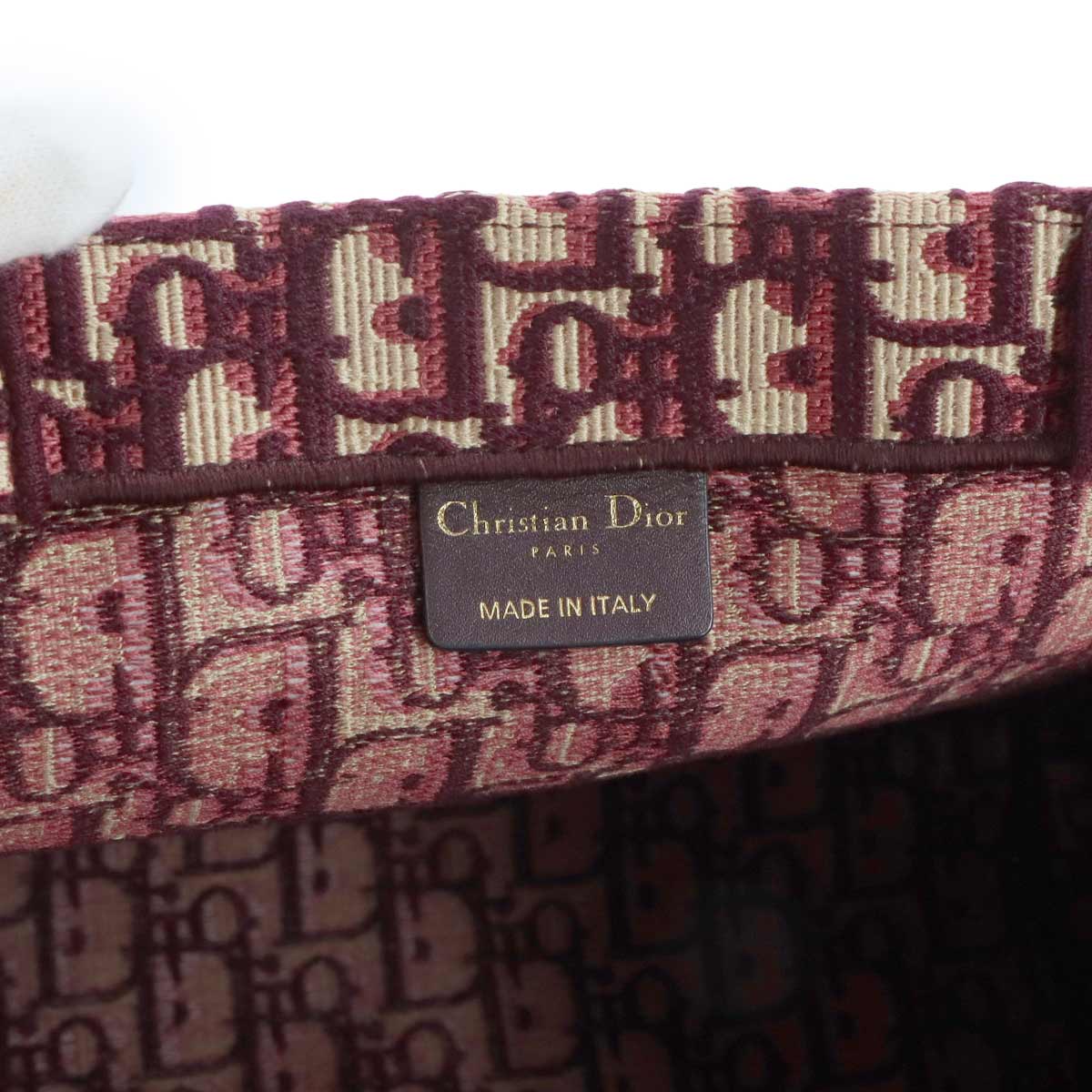 Oblique Book Tote Medium Bag Canvas Bordeaux M1296ZRIW