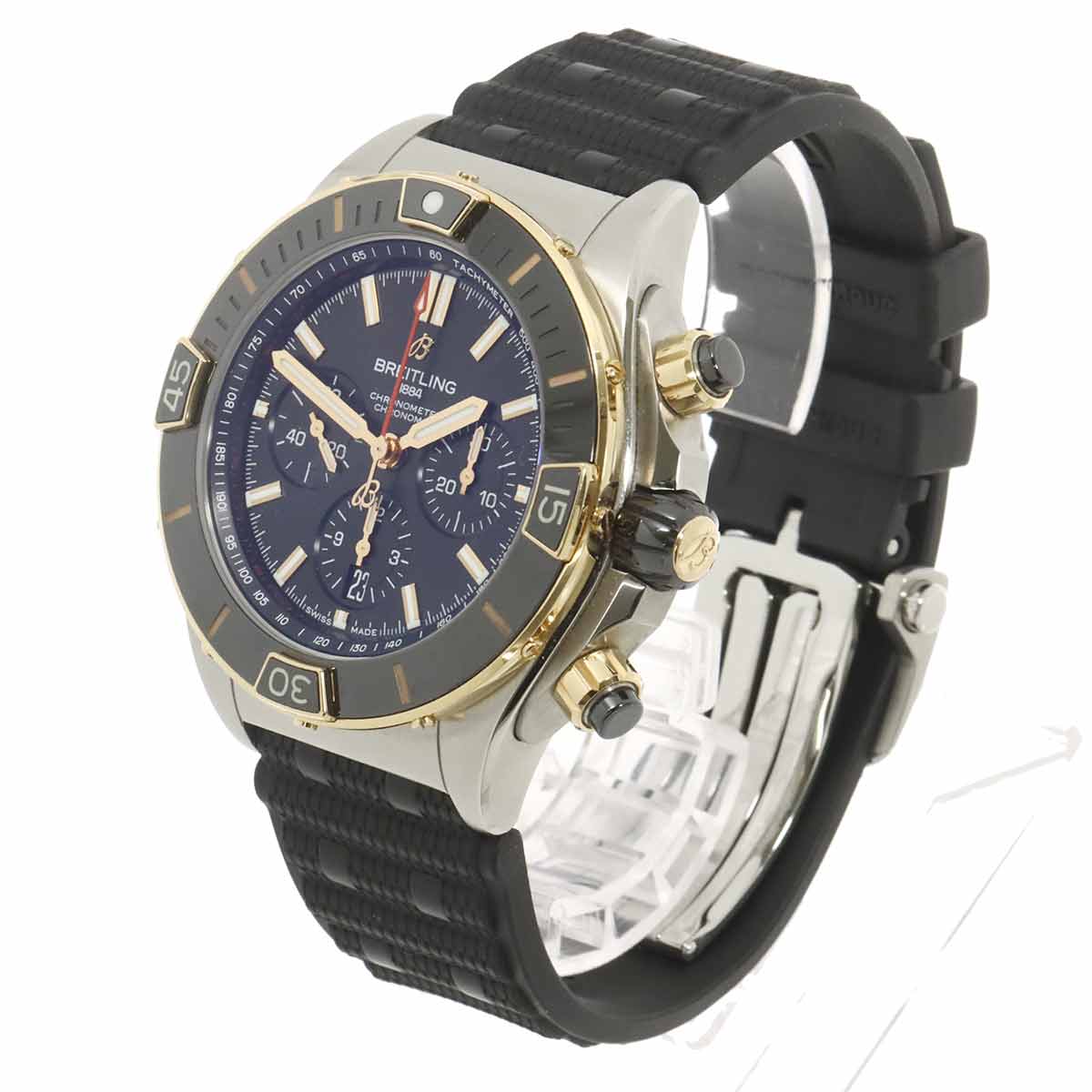 Super Chronomat 44 UB0136 750 Pink Gold Black Dial Mens