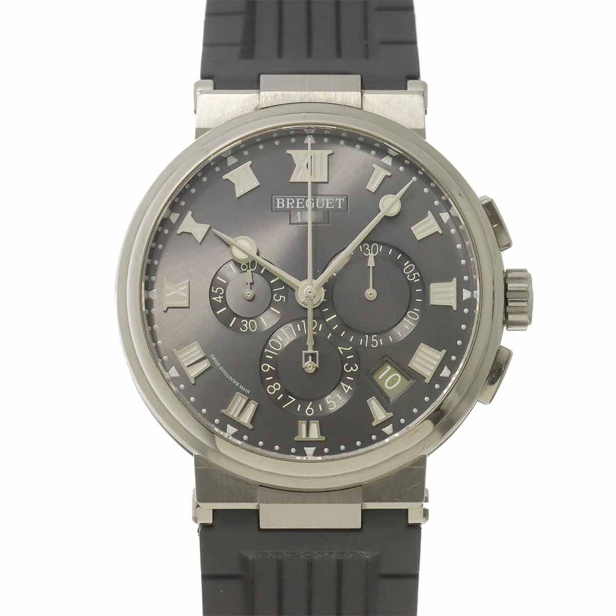 BREGUET Marine Chronograph 5527TI Date Gray Dial Automatic Mens Watch