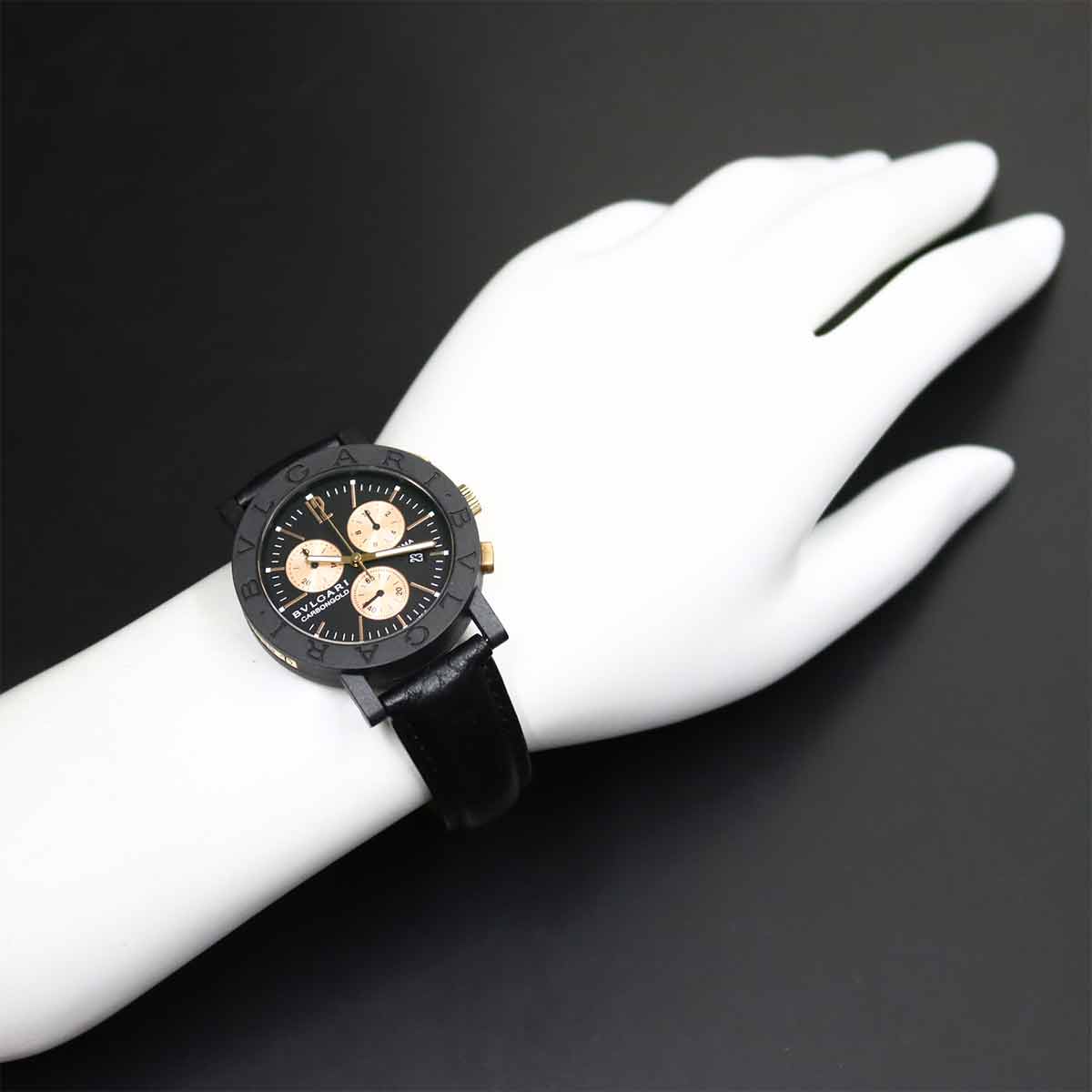 BVLGARIBVLGARI BB38CLCH Chronograph Quartz Black Dial Mens