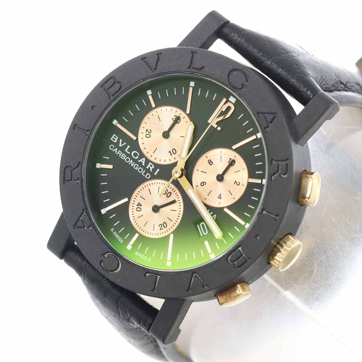BVLGARIBVLGARI BB38CLCH Chronograph Quartz Black Dial Mens