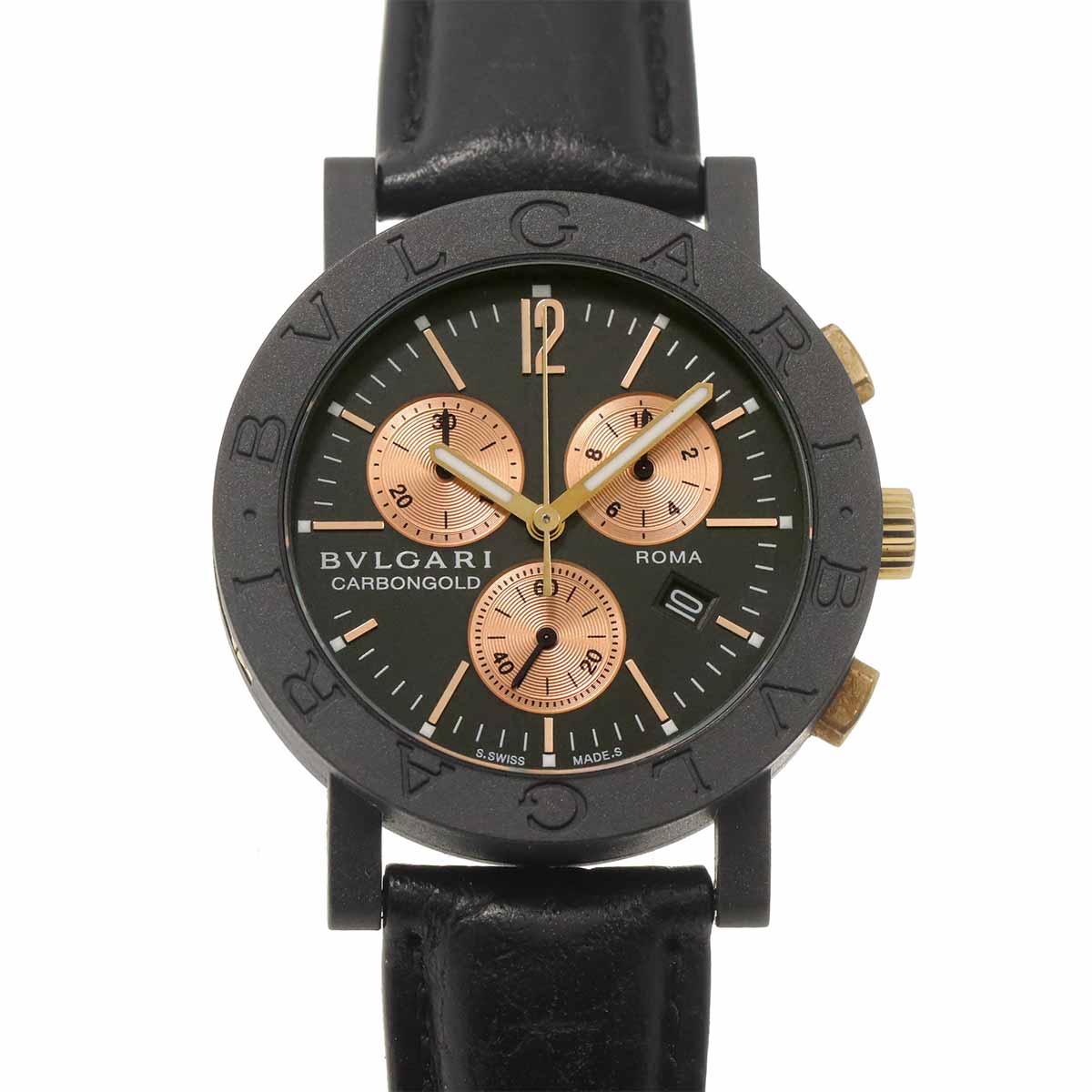 BVLGARIBVLGARI BB38CLCH Chronograph Quartz Black Dial Mens
